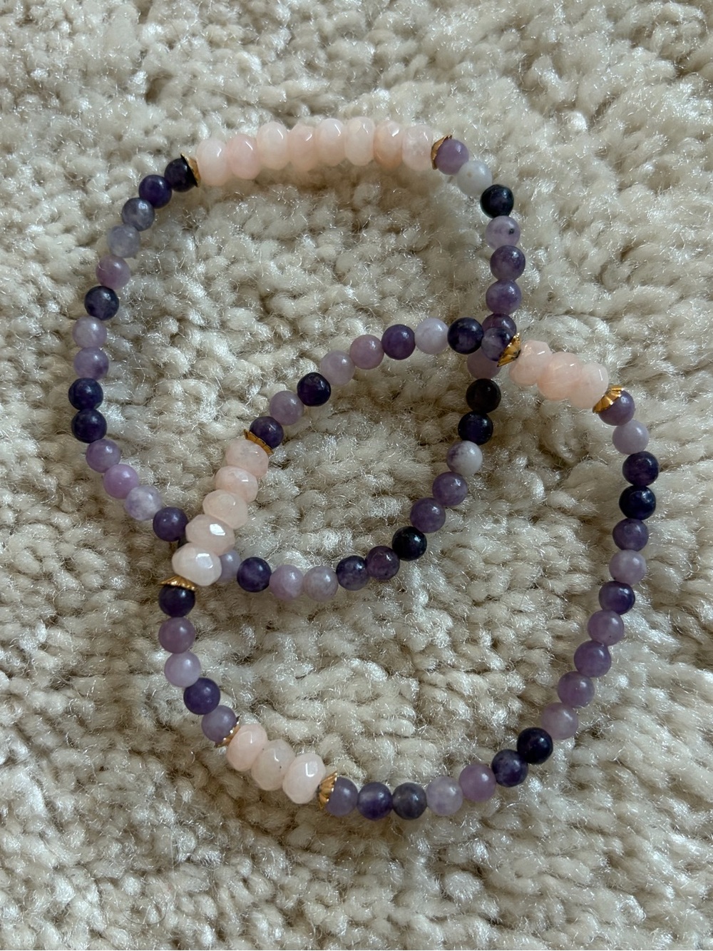 {Handmade} Pink & Purple Bracelet Set